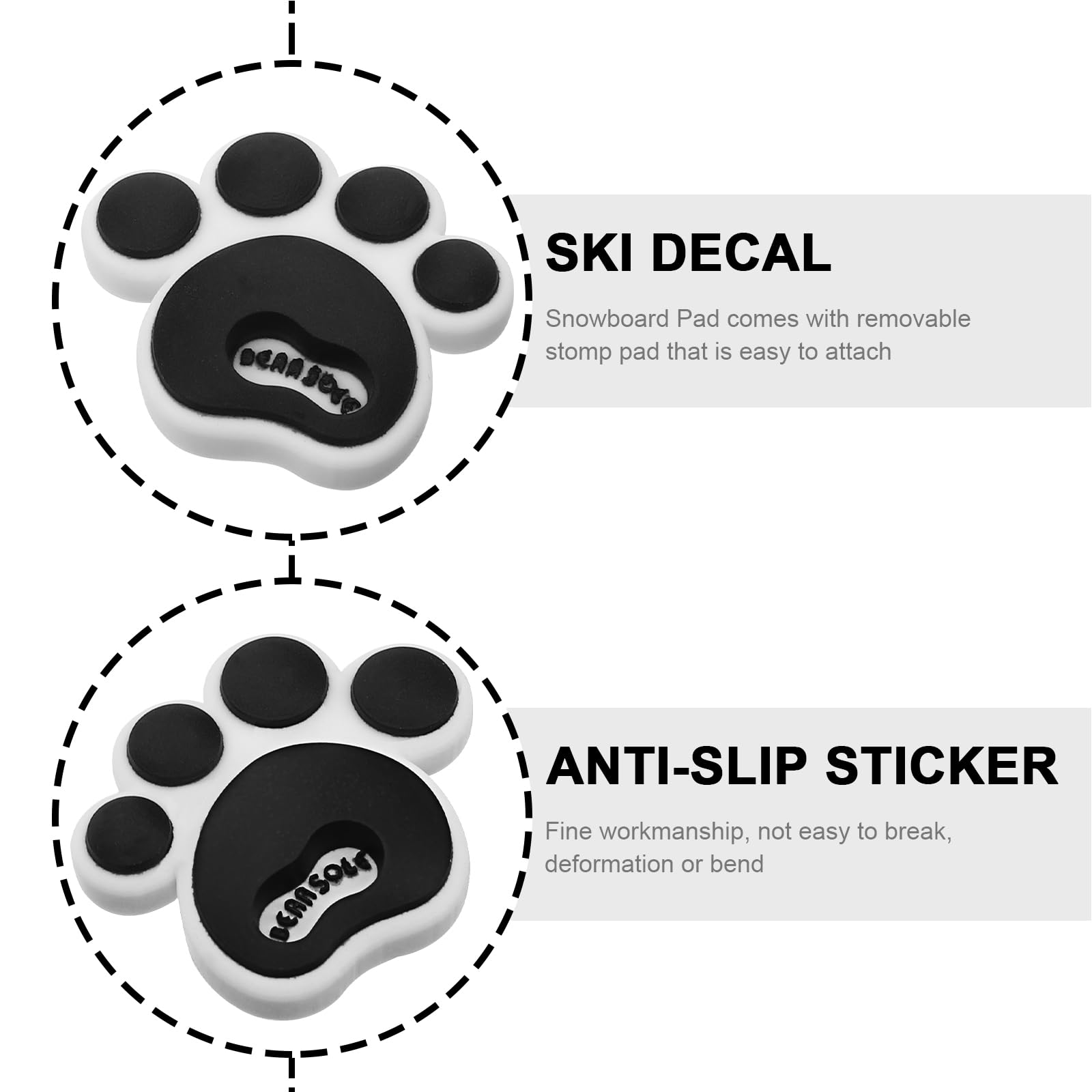 Toddmomy 4 Pezzi Sci Adesivi Pads Divertente Autoadesivo, Adesivo Tappetino per Gatto Accessorio Da Sci Pattini Antiscivolo per Snowboard Pad Pedale Gel di Silice Skateboard