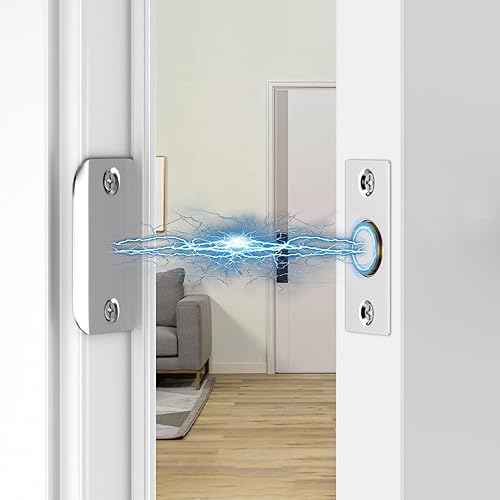 Miniatura 2 de Jiayi - Juego de 2 cierres magnéticos para puerta de armario, paquete de 2 cierres de puerta de bola ajustables, cierre de bola plateada en la parte