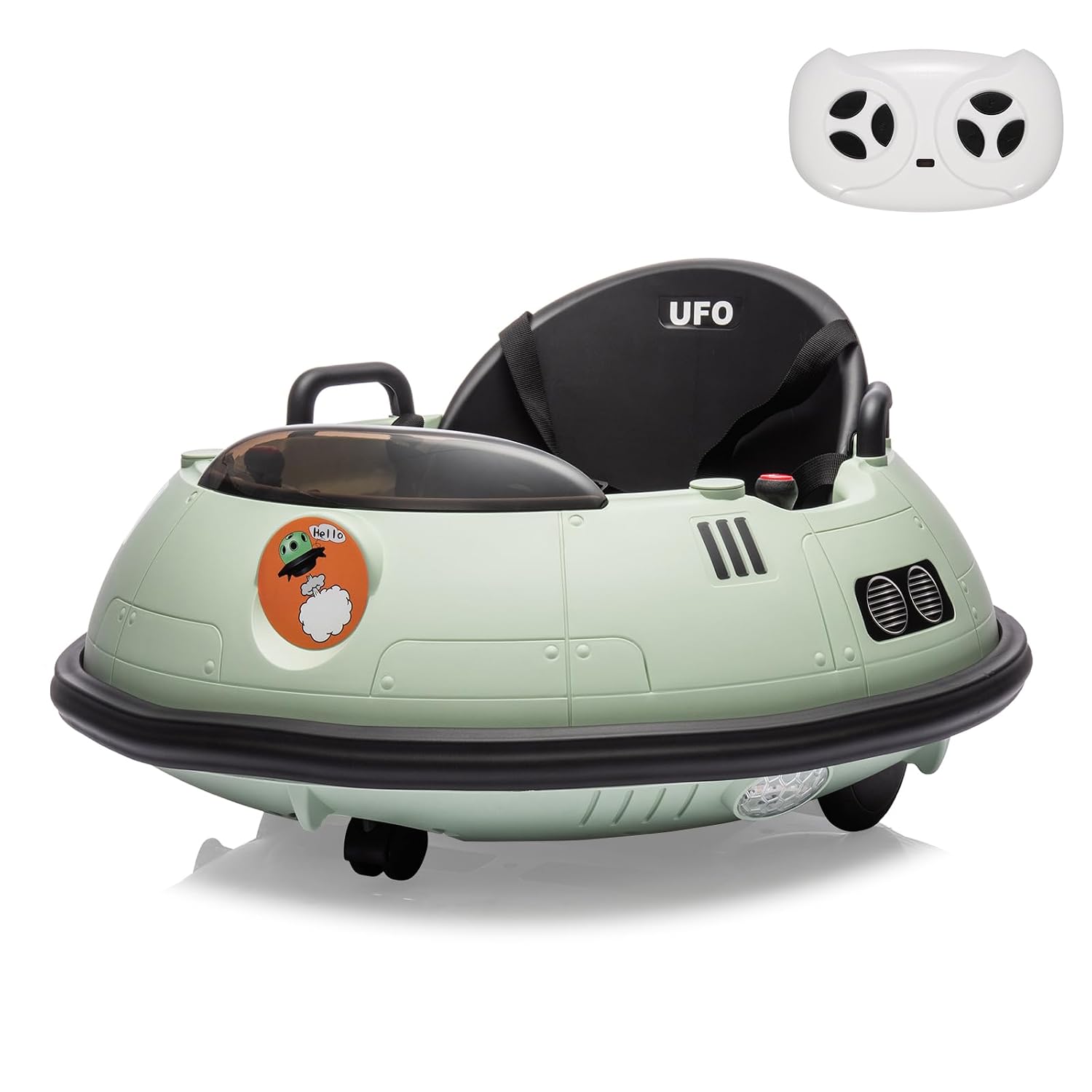 Ride On Bumper Car, 12V Kids Bumper Car with Remote Control, Electric Ride On Toys for Toddlers, 360° Spin Wheels, LED Lig...