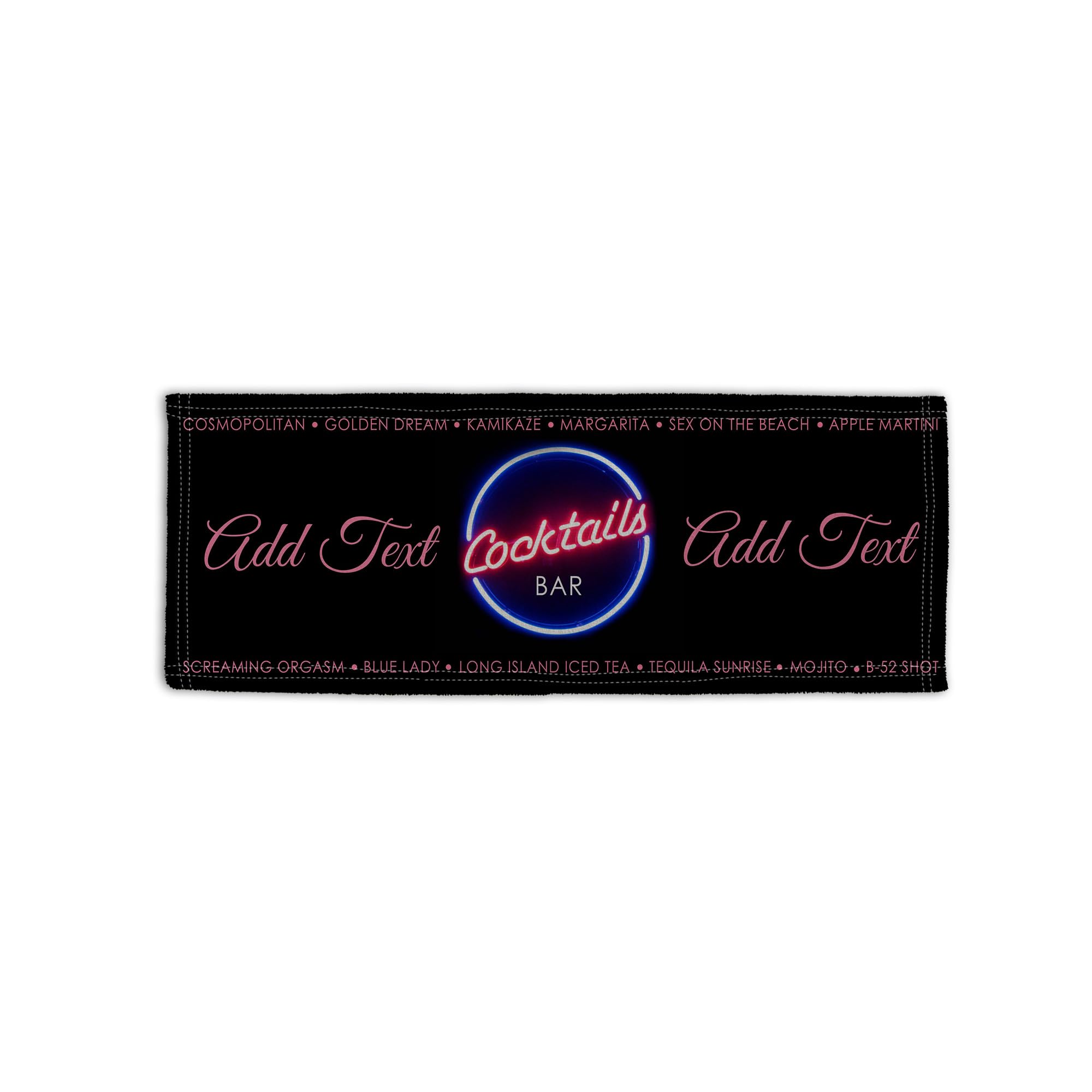 BRITISH MADE GIFTS Personalised Cocktail Names Design Microfibre Bar Towel Man Cave Pub Beer Mat