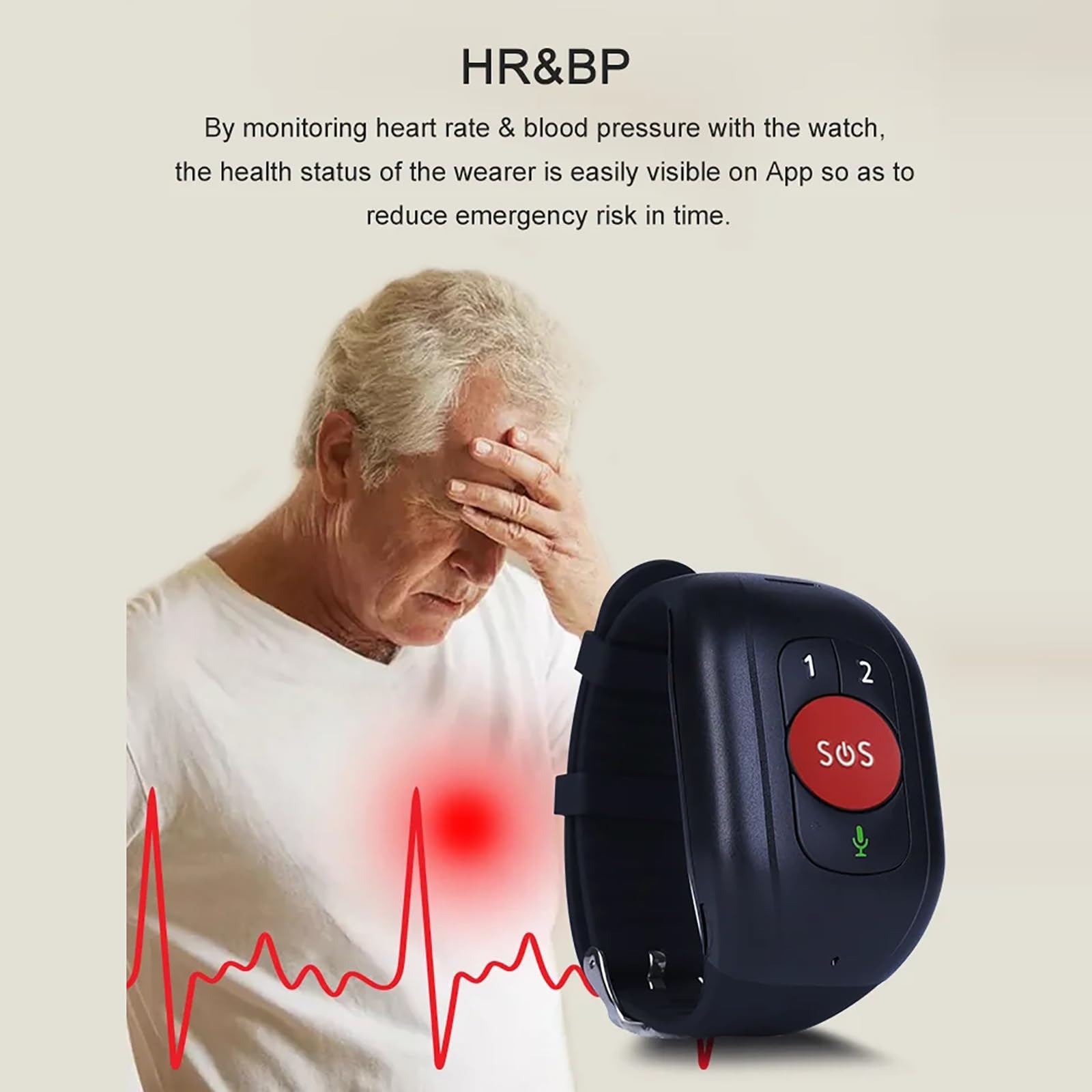 Localizzatore GPS 4G per anziani, smartwatch con rilevamento cadute, chiamata rapida, promemoria farmaci, citofono vocale, monitoraggio della temperatura corporea, pulsante SOS, per autismo, bisogni s