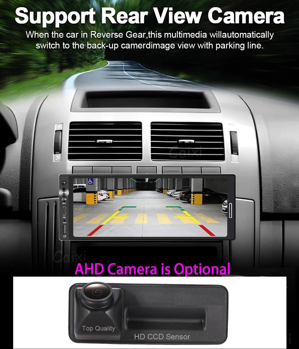 7'' AHD Multimedia GPS nawigacja satelitarna nawigacja nawigator Canbus RDS/FM DIN SWC odtwarzacz stereo CarPlay Android radio samochodowe + kamera cofania system parkowania kompatybilny z Audi Q3 A1