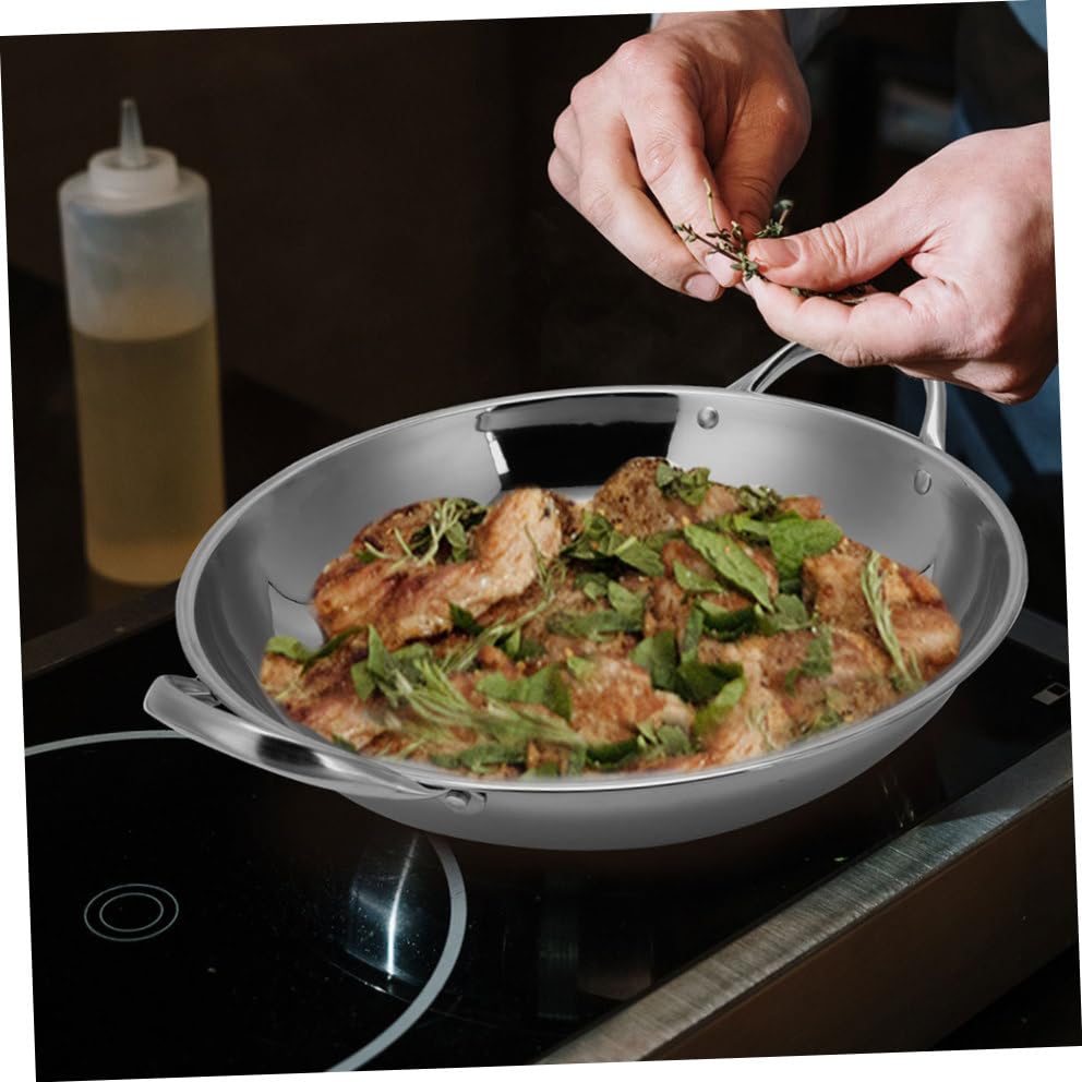 Wok de Acero Inoxidable con Fondo Plano y Mangos Dobles miniatura 6
