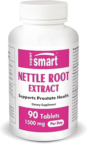 Supersmart - Extracto de raíz de ortiga picante 161 (Urtica Dioica) 1500 mg por día - Suplemento de salud urinaria y próstata - Apoyo a las alergias