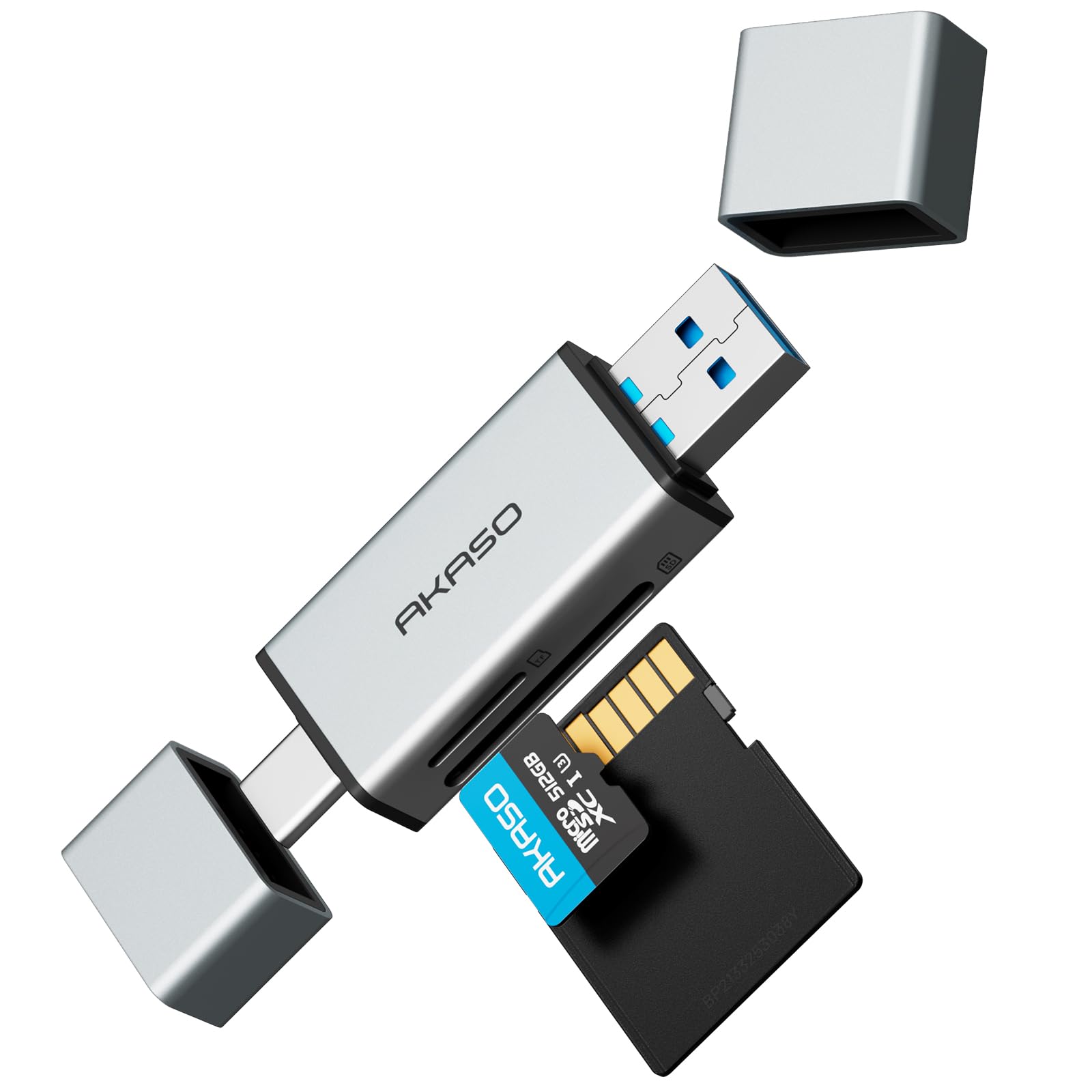 AKASO SD/MicroSD Card Reader - USB 3.0 Type C to Micro SD Card Adapter Global Recycled Standard Global Recycled Standard Global Recycled Standard