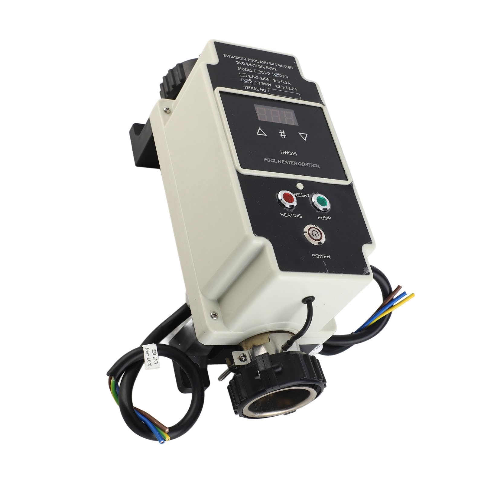 Alomejor Calentador de Piscina Eléctrico con Potente Capacidad de Calefacción para Bañera de Hidromasaje, Termostato de 2,7 a 3,3 KW, Acero Inoxidable, 220-240V