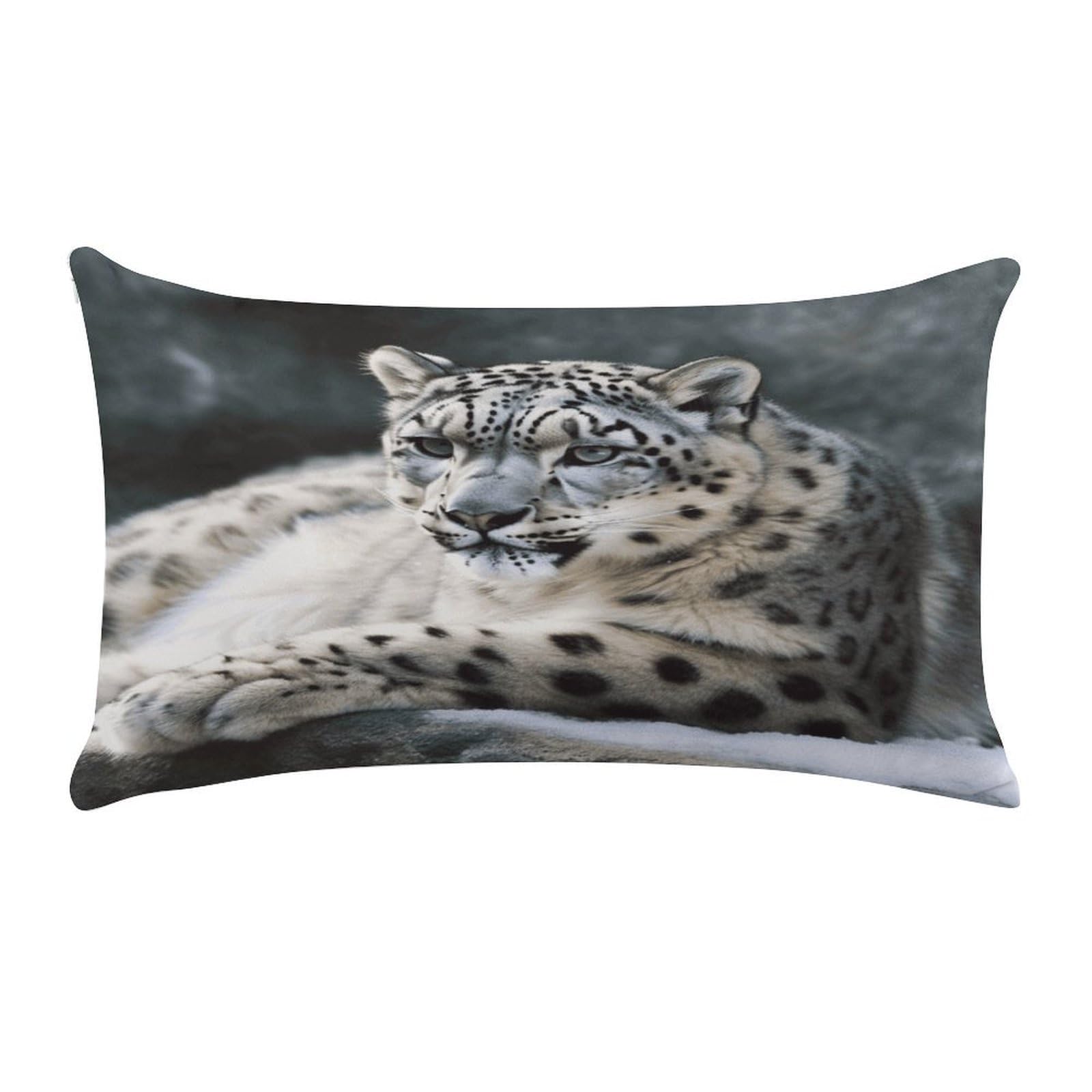 Snow Leopard Pillow Cover Super Soft Pillowcase Luxury Cozy Fuzzy Velvet Pillow Shams Breathable Standard Pillow Cases with Zipper Wrinkle-Free Pillow Cover 12 "×20 "