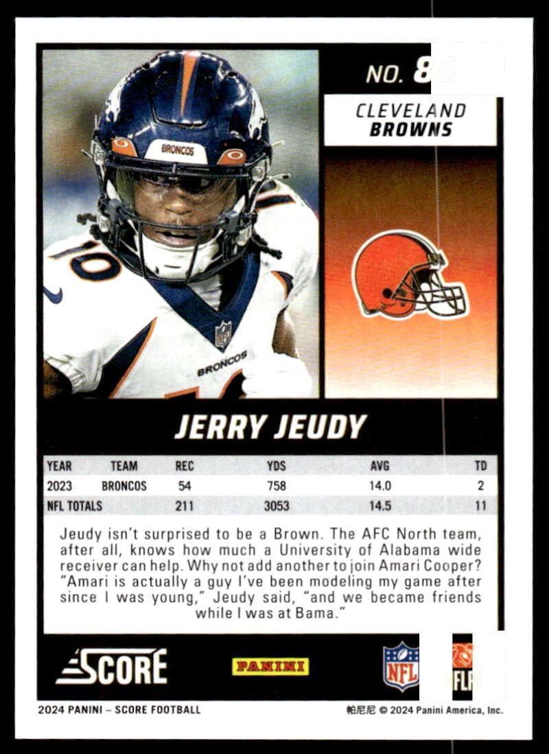 Amazon.com: 2024 Score #86 Jerry Jeudy Cleveland Browns Official