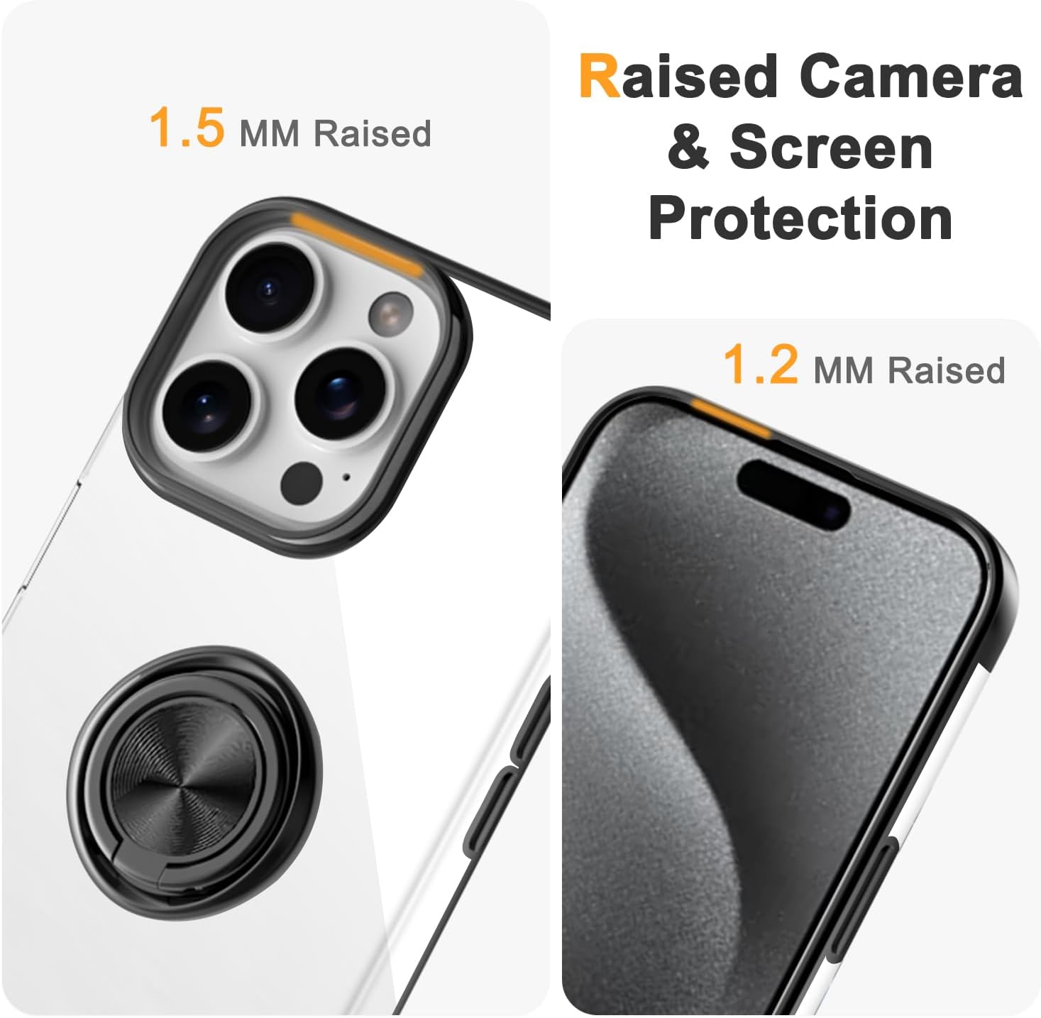 Tnarru Designed for iPhone 16 Pro Clear Case with Stand [Magnetic Ring Holder Kickstand] Soft TPU Bumper Non-Yellowing Anti-Scratch Lightweight Slim for iPhone 16 Pro Case Black - Image 5