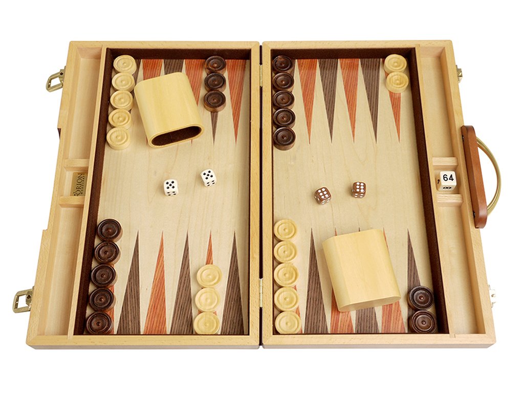 Orion CraftOrion Craft Walnut Wood Backgammon Set - 15" Classic Handcrafted Wooden Attache Case