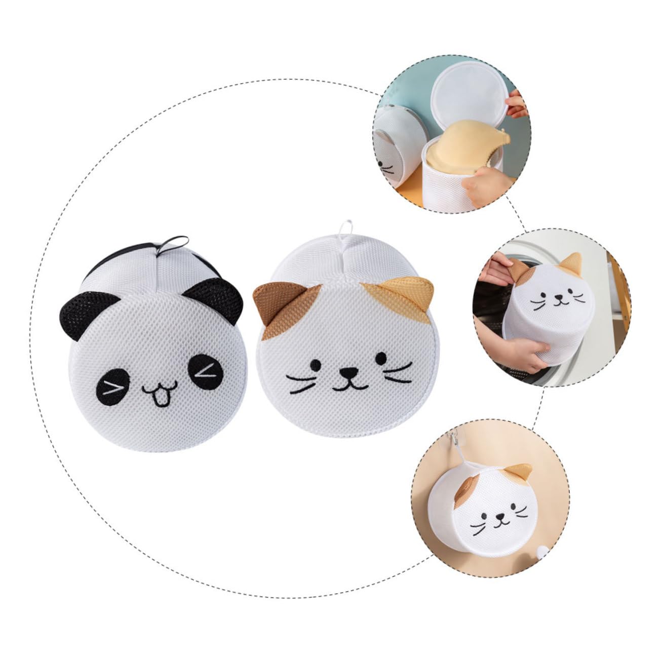 Alipis 6stücke Wäschenetze Für Waschmaschine Cartoon Katzen Design Für Unterwäsche Und Socken Atmungsaktives Mesh Material Für Empfindliche Textilien Gelbe Katzenmuster