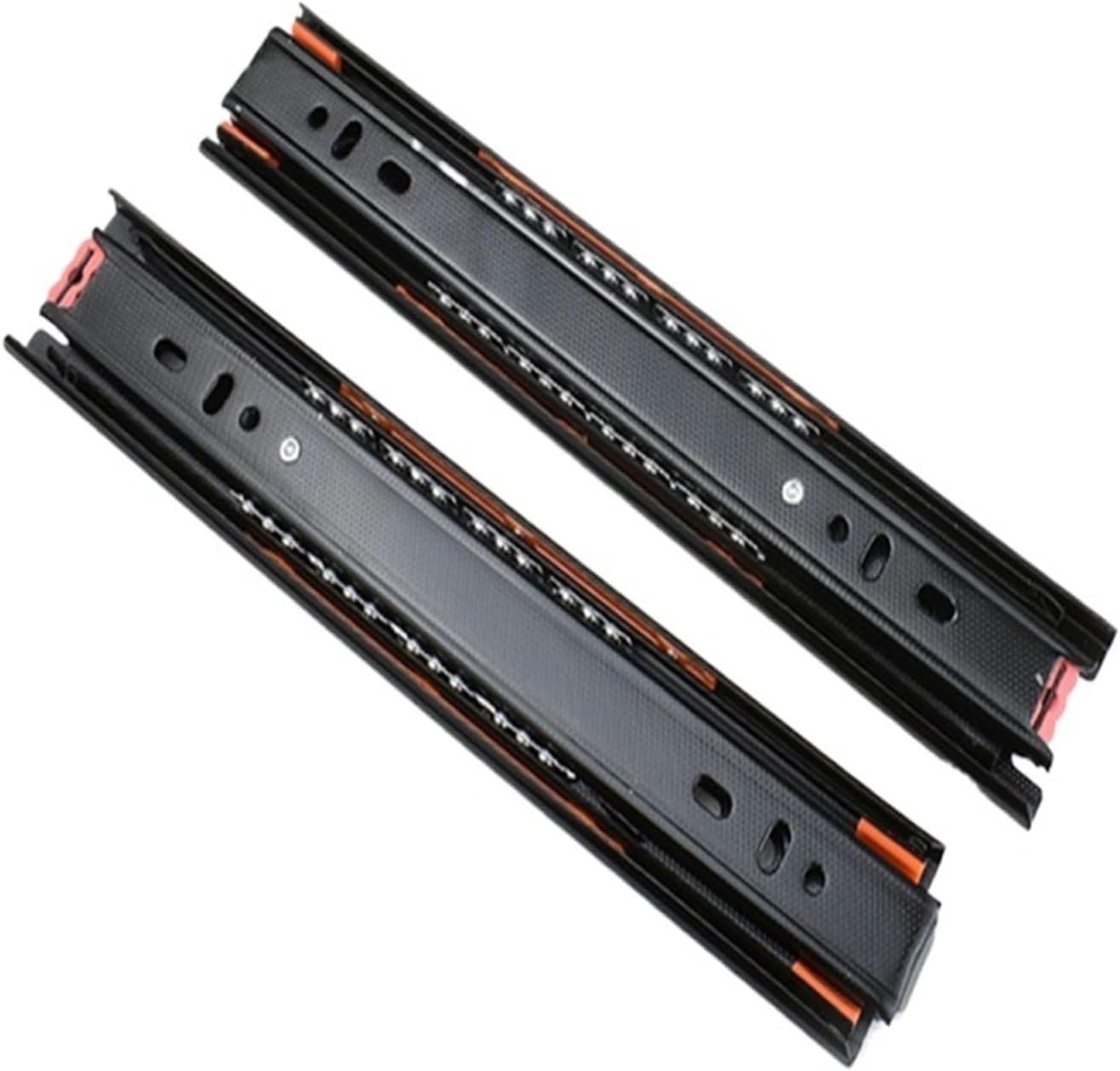Side Mount Cabinet Runners Glides 10-20" Soft Close Track Rail Sliding Three-Section Cold Rolling Steel Drawer Slides(C 12inches 30cm 2pcs)