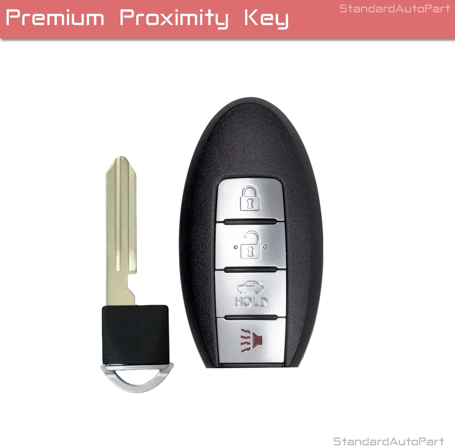 StandardAutoPart 4 Button Proximity Smart Key Fob Compatible with Nissan Sentra Versa 2013 2014 2015 2016 2017 2018 2019 CWTWB1U840 (315 MHz)