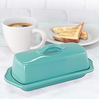 Vista 4 de Chantal Plato cubierto, Mantequilla de tamaño completo, Aqua