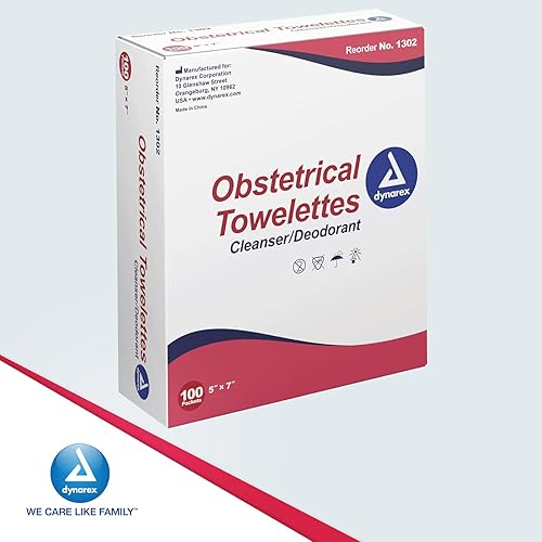 Miniatura 7 de Dynarex 1302 Toalla obstétrica, toallitas de cloruro de benzalconio con 5% de alcohol, prehumedecidas, perfumadas y envueltas individualmente, 5 x 7