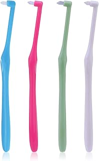 4 PCS Brace Brush, Orthodontic Toothbrushes Dental Gap Brushes Manual Toothbrushes Single Tufted Toothbrushes Tapered Trim Toothbrush Gum Brushes Slim Interspace Toothbrushes for Tooth Cleaning