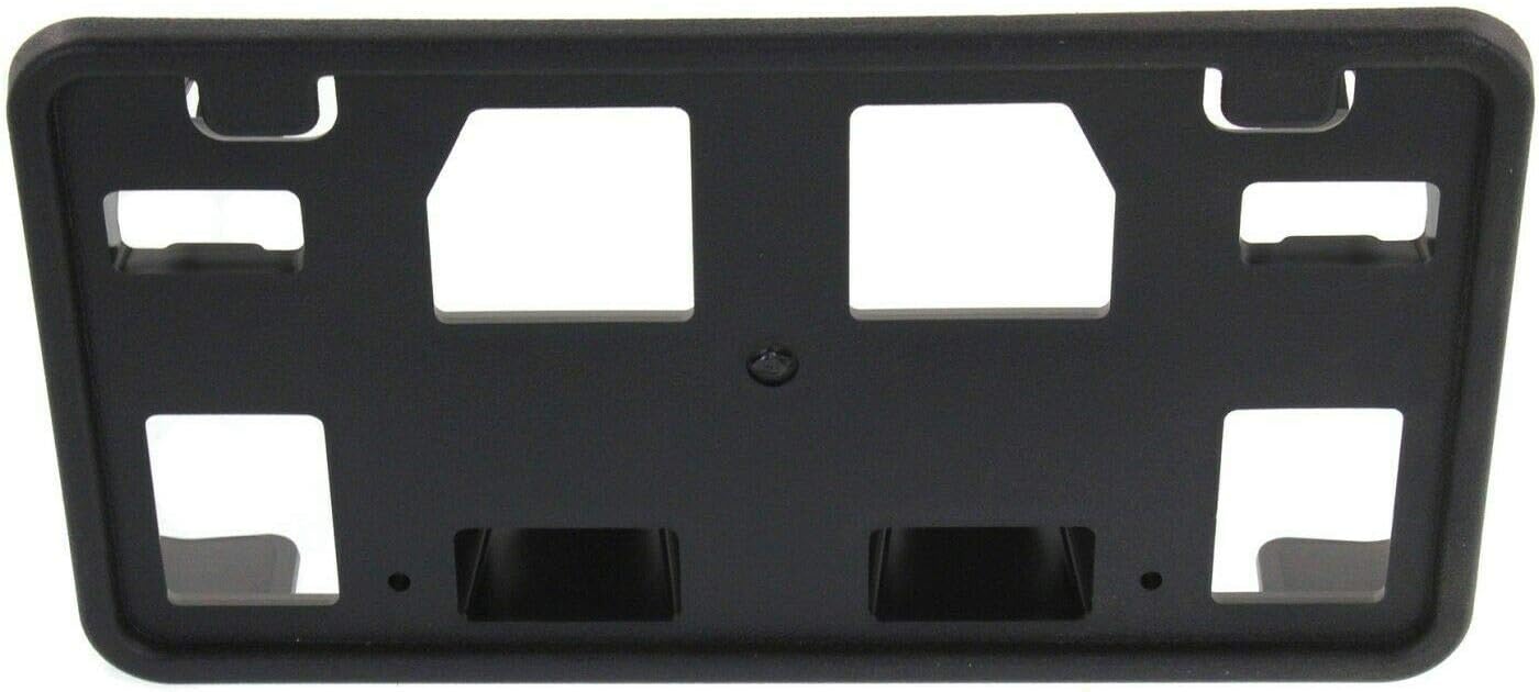 Front Bumper License Plate Frame Tag Mounting Bracket Holder Replacement for 2008-2014 Ford E-150, E-250, E-350 Super Duty, Ford E-450 Super Duty Black Textured Plastic FO1068138 8C2Z17A385AA