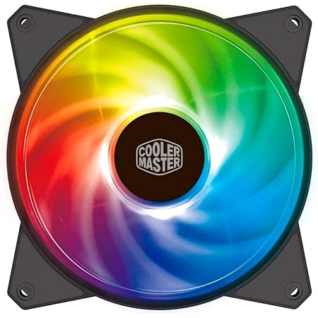 Cooler Master Ventilateur RVB PWM de 120mm Masterfan MF120R RGB (R4-C1DS-20PC-R1), Roulement Strié, Design de Pale de Ventilateur à Équilibrage d'air Hybride