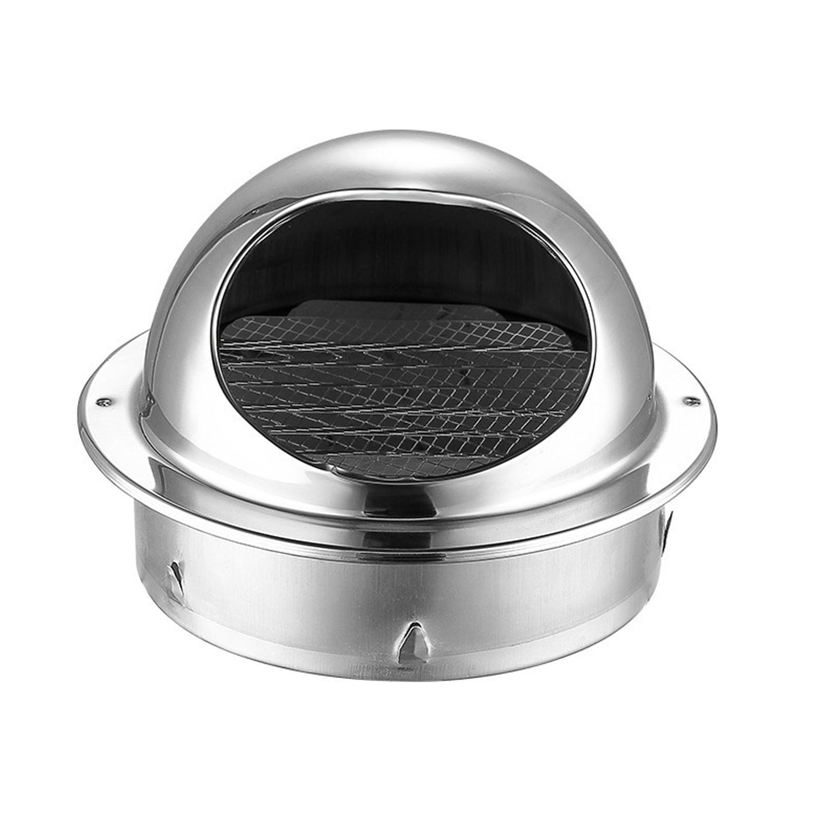 IGNVXMGKP Chimney Tool Stainless Steel Extractor Wall Vent Outlet Air Vent Grill Cover for Ventilation Wall-Mountable Metal Bull-Nose Vents with Louvres, Extractor Fan Vents Covers(8cm)