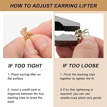 Supporti Per Orecchini Regolabili E Ipoallergenici - 3 Paia Per Sollevare Lobi E Sostenere Orecchini Pesanti - Foto 2