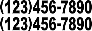 Set of 2 Custom Phone Number Decals For Commercial Trucks Vans Pick up Semi Truck Car Window Retail Store Front Vinyl Decal Stickers (13" x 2")