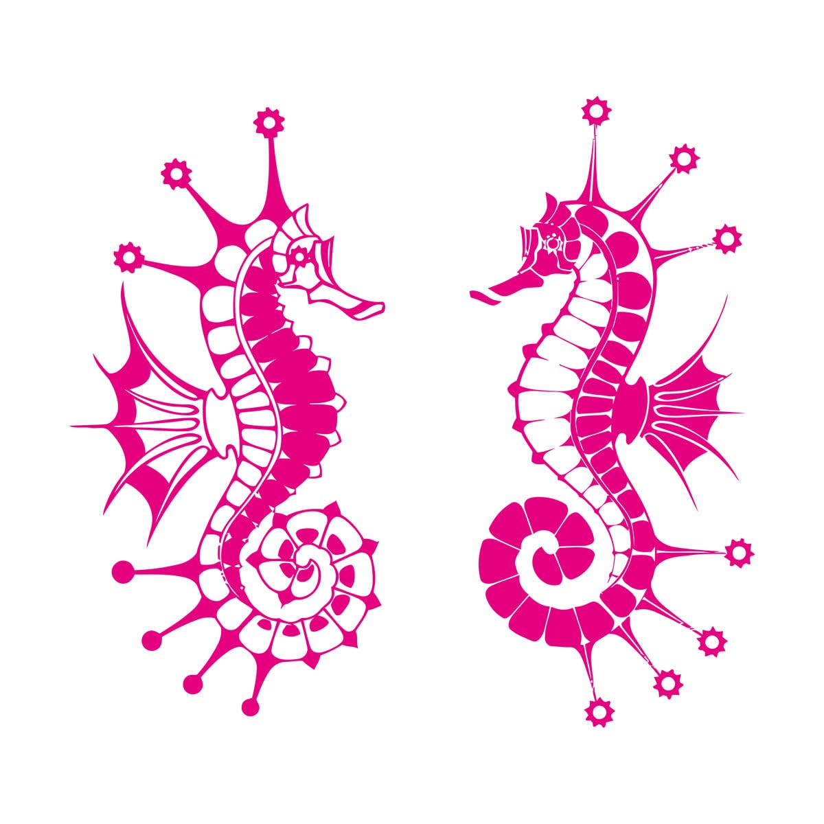 Vinyl Art Sticker Couple Sea Horse Ocean Marine Animals 54x60.3cm Multi Color Selection Large Rosered