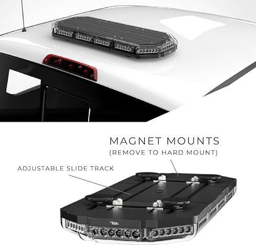 Miniatura 5 de SpeedTech Lights K-Force 27 - Mini barra de luz LED de 168 W, luces estroboscópicas para camiones, automóviles, arados y vehículos de emergencia con