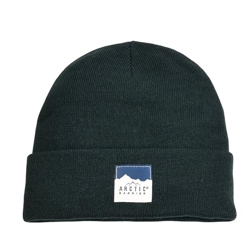 Arctic Barrier 100% Acrylic Knitted Black Classic Cuffed Beanie for