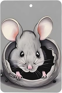 Grey Rat Print Hanging Paper Card Freshener for Men Women, Long-Lasting Car Scents Air Freshener, Funny Auto Car Interior Decoration Accessories Freshener, 4 Pcs