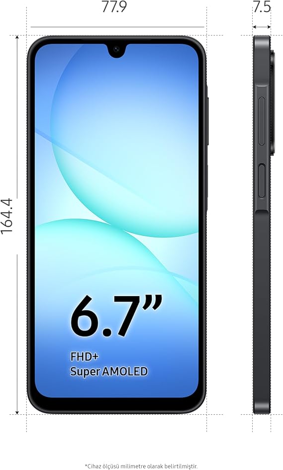 Samsung Galaxy A17 5G, Android Smartphone, 8GB RAM, 256GB Memory, Black, Large Screen, 50MP OIS Camera (Samsung Turkey Guaranteed)