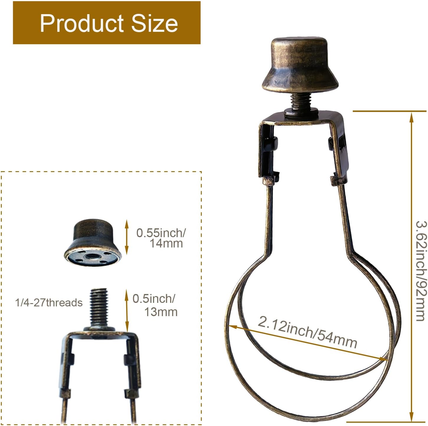 Bulb Clip Adapter – Clip-On Lamp Shade Holder, 2-Pack