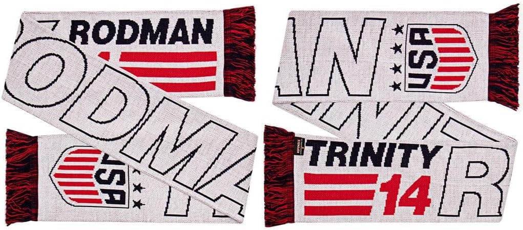 RUFFNECK Official USWNT Trinity Rodman USA Soccer Scarf | Premium Jacquard Knit Neck Scarf for Women and Men | Officially Licensed US Soccer Apparel (Trinity Rodman)