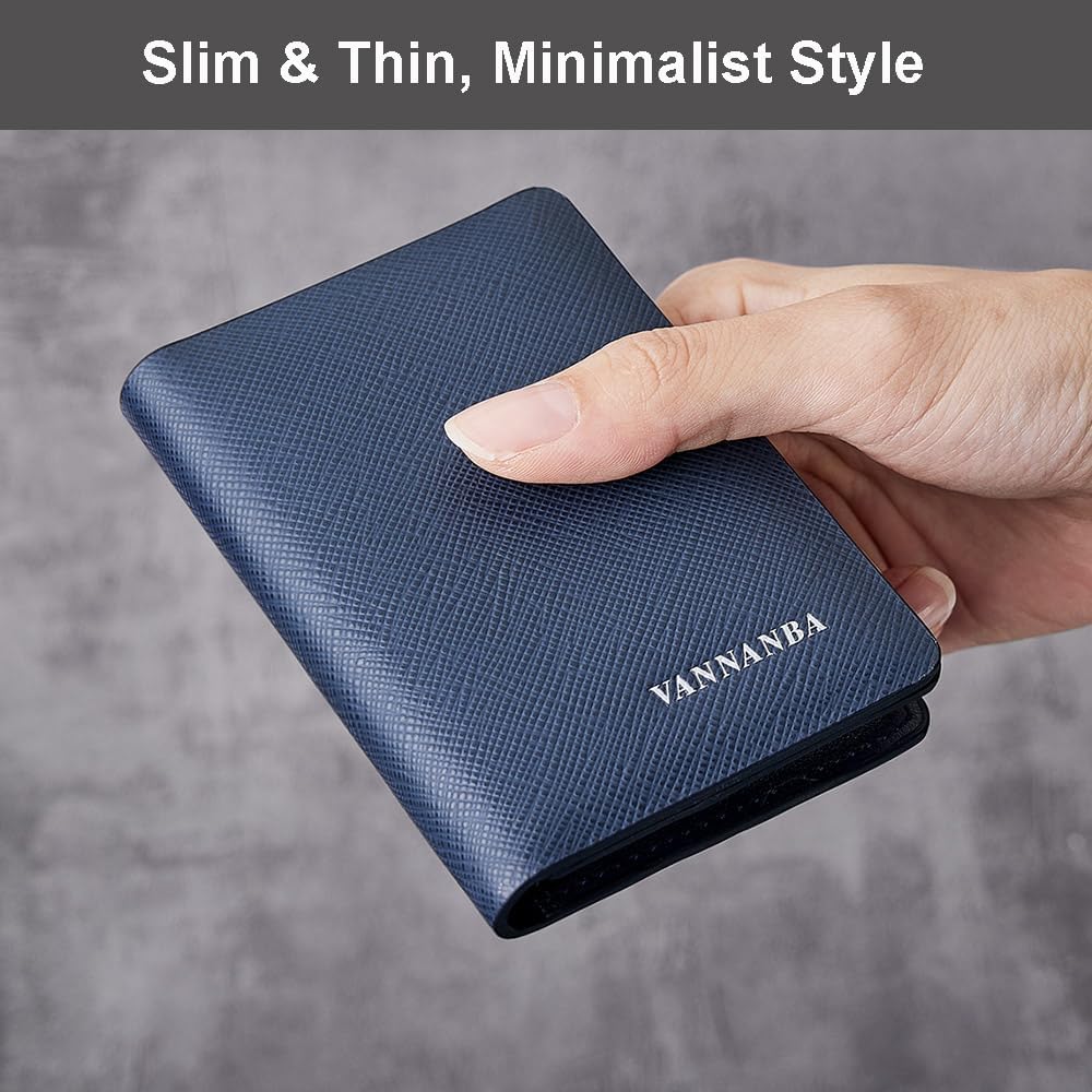 VANNANBA Wallet for Men Genuine Leather Slim Mens RFID Blocking Thin Bifold Credit Card Holder Pocket Wallets Minimalist Design with Gift Box - Image 5