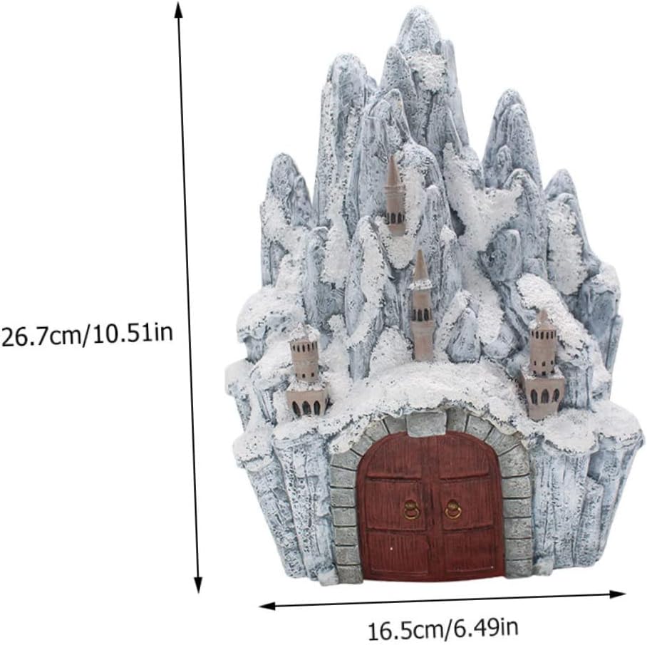 Zerodeko Icing Castle Decorative Snowy Ornament 7 Resin Emulational ICY Castle Art Piece for Home Decor and Holiday Displays