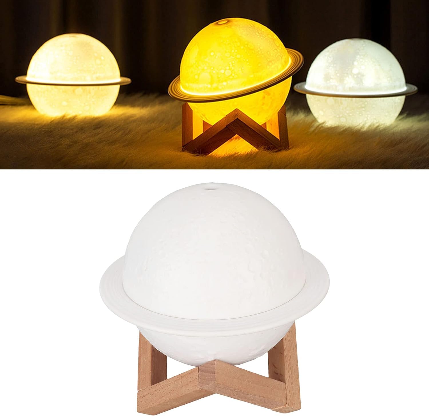 per Uso Domestico Umidificatore Creativo for Luce planetaria, Luce Notturna a LED, Luce Notturna 2 in 1, umidificatore USB con Luce lunare