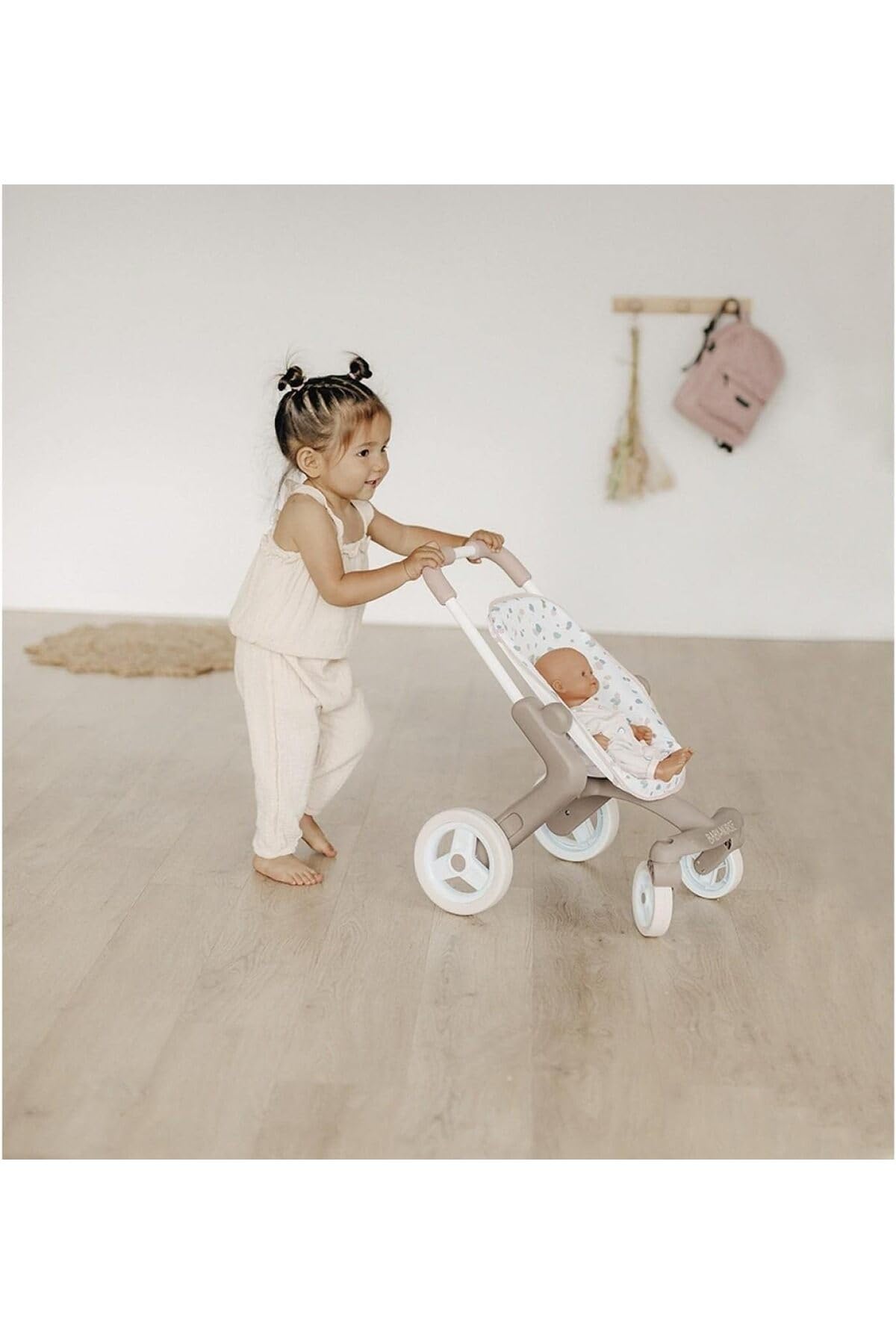 Smoby 251218 - Baby Nurse buggy Pop – wózek dla lalek w stylu dla lalek do 42 cm; dla dzieci od 18 miesięcy