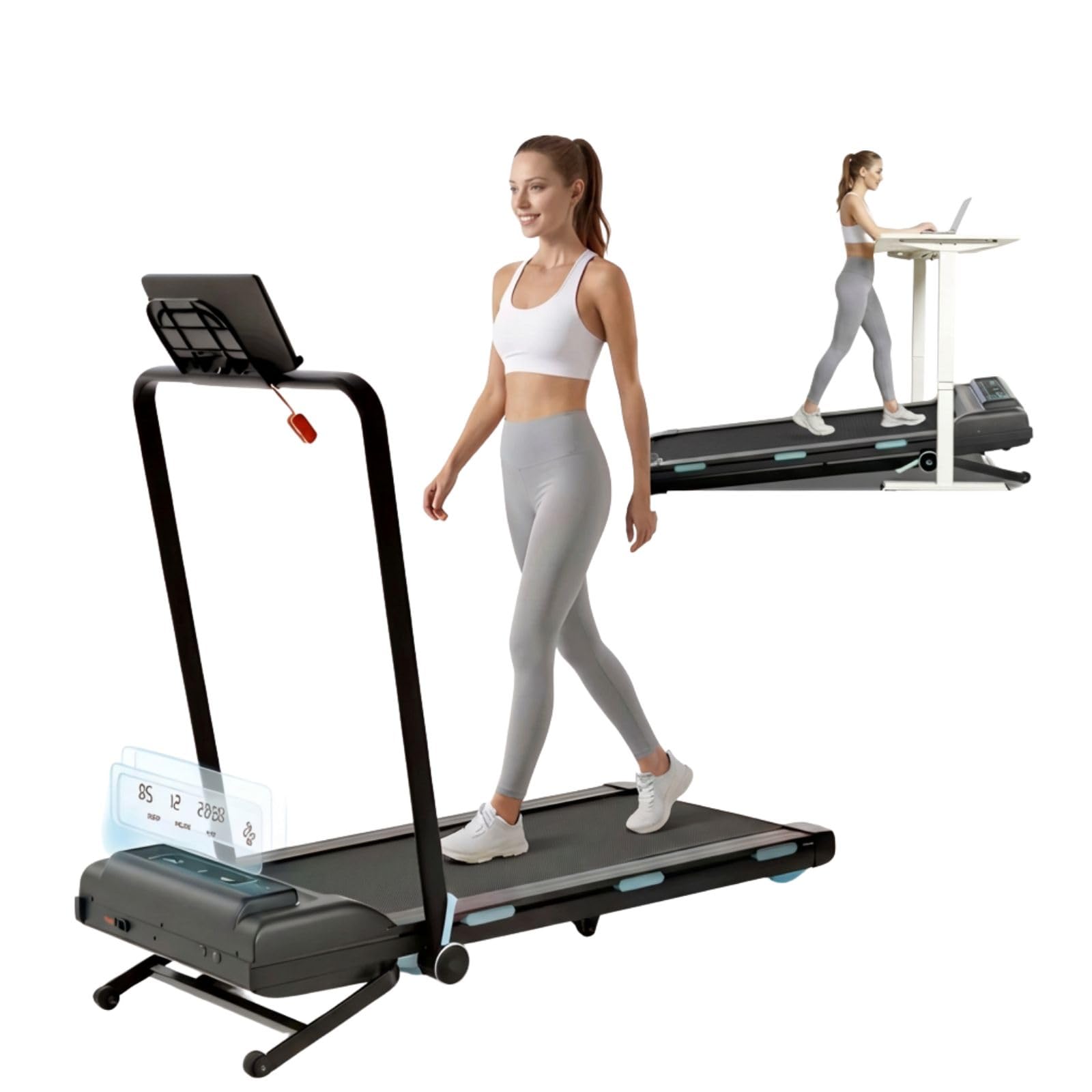 Jackfield Walking Pad Treadmills with 12% Auto Incline, 3.5HP Treadmills for Home, Portable Under Desk Treadmill with Bluetooth Speaker, LED Screen,