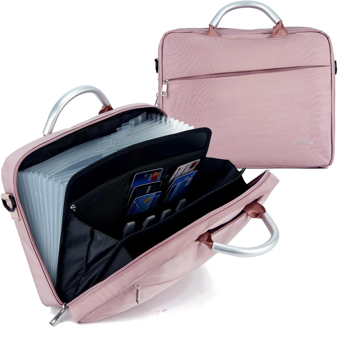 KaAutoler Accordian File Organizer with Handle,Folder with Zipper & Labels,12 Pocket Expanding File Folder