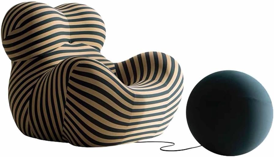 高級 アームラウンジチェア♦️希少 デザイン 落ち着きある♦️ストライプ♦️送料込 中村工芸 / nakamura ラウンジチェア＆オットマン イエロー