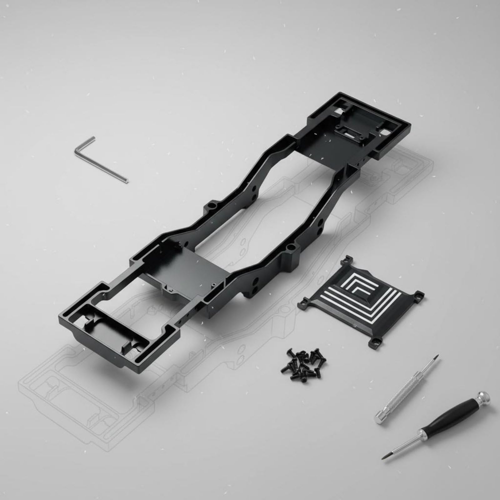 Coche Eléctrico Chasis Bastidor Estructura Soporte de Caja de Engranajes en Metal para Estabilidad Estructural y Tracción Mejorada Ajuste, Color to 1