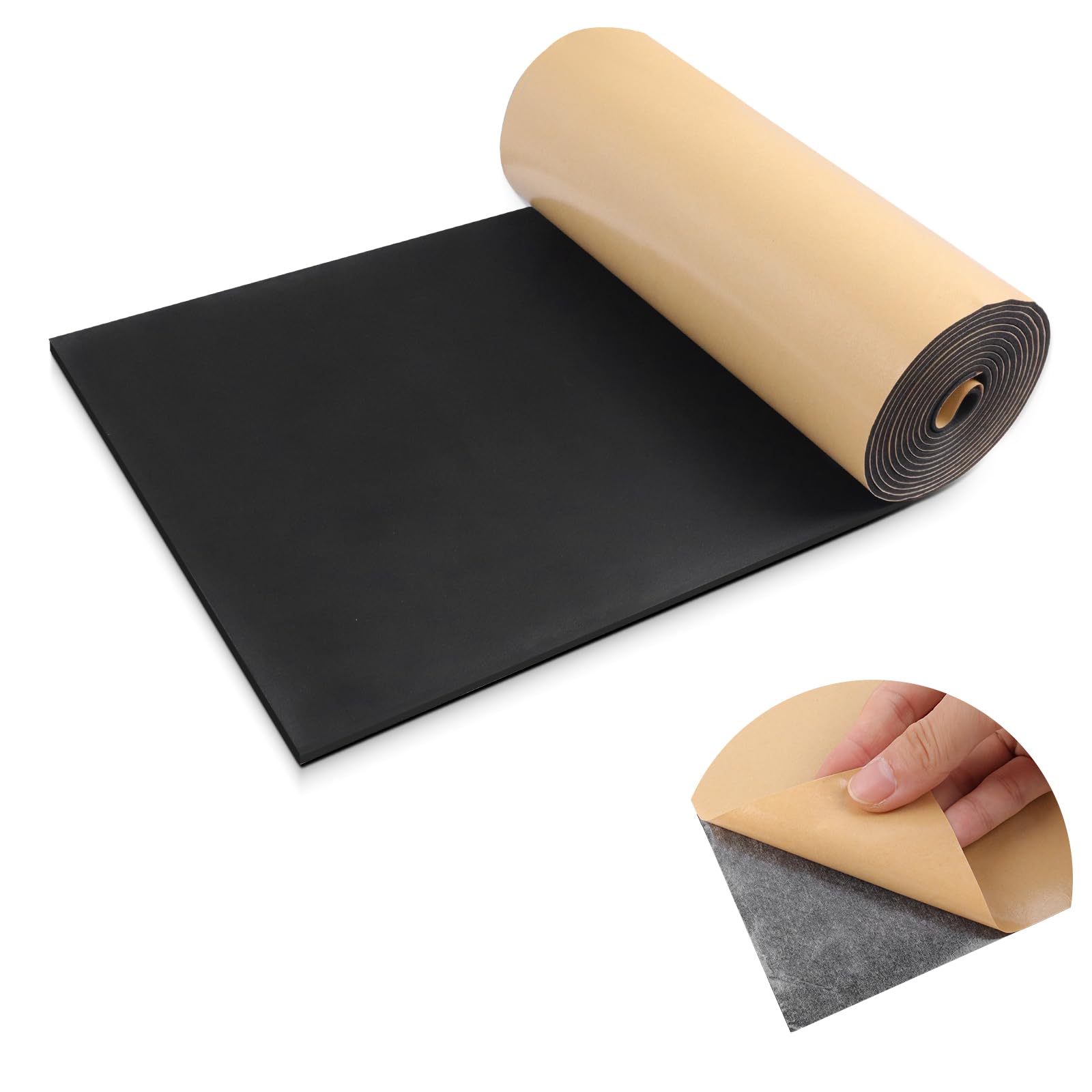 LSGCQ Self Adhesive Foam Sheets Neoprene Rubber Sheet Foam Roll for DIY Gaskets Shock Pads (300mmร3mmร3m, Black)
