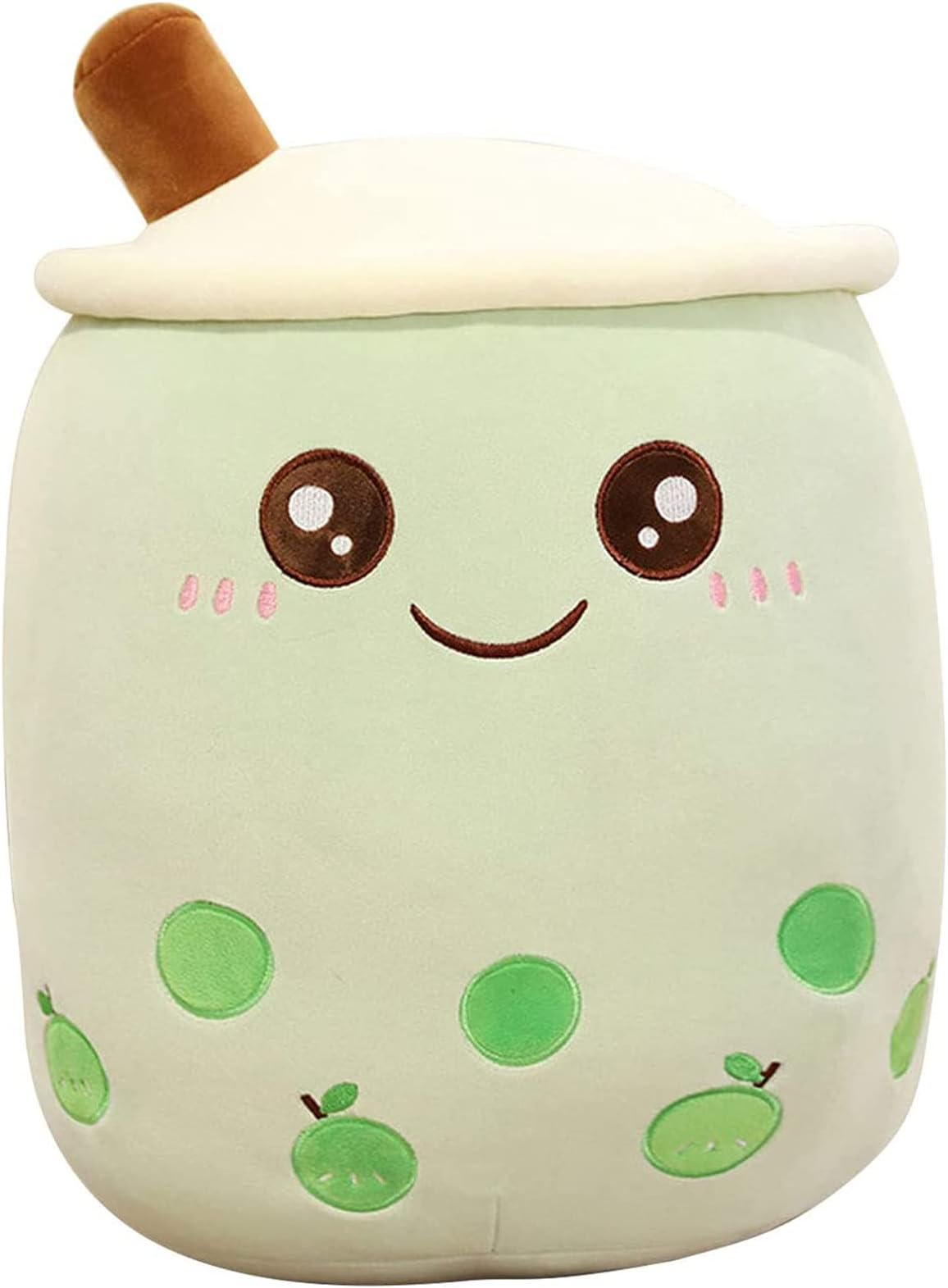 VHYHCYCute Stuffed Boba Plush Bubble Tea Plushie Pillow Milk Tea Cup Pillow Food Plush, Soft Kawaii Hugging Plush Toys Gifts for Kids(Green, 13.7 inch)