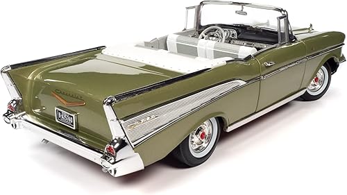 Miniatura 8 de Auto World 1957 Chevrolet Bel Air Convertible Escala 118 Diecast
