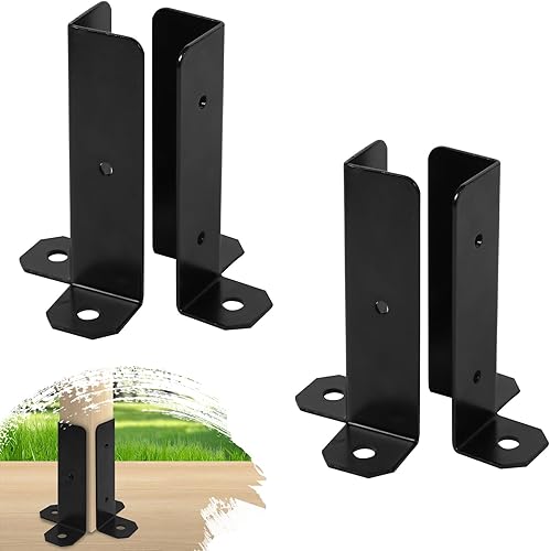 Cskunxia 16 soportes de base de poste ajustables para postes de 1.5 x 1.5, 2 x 2, 2 x 4, 4 x 4, soportes de base de anclaje para postes de cubierta