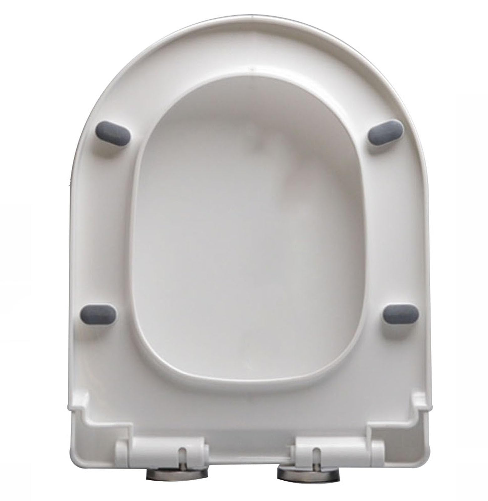 V/D/U Shaped Toilet Seat, Soft Close White Seat Cover, PP Lid, 360° Adjustable Hinges, One-Click Quick Disassembly, Easy to Install and Clean,44x35cm