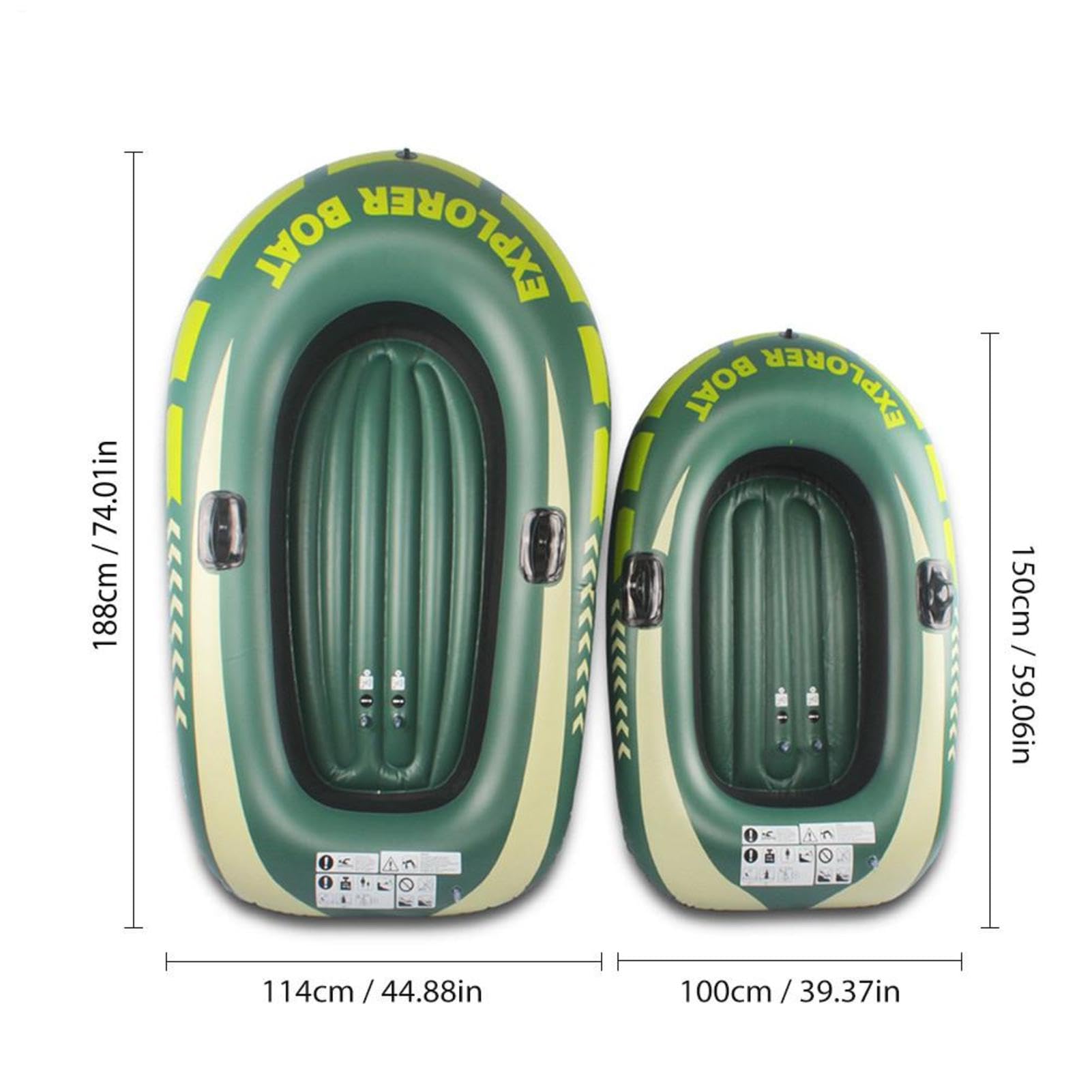 Kayak/canoa inflable 1-2 plazas PVC resistente - Barco Plegable Soportes Paletas |, Lago, Playa, Camping, Fácil transporte