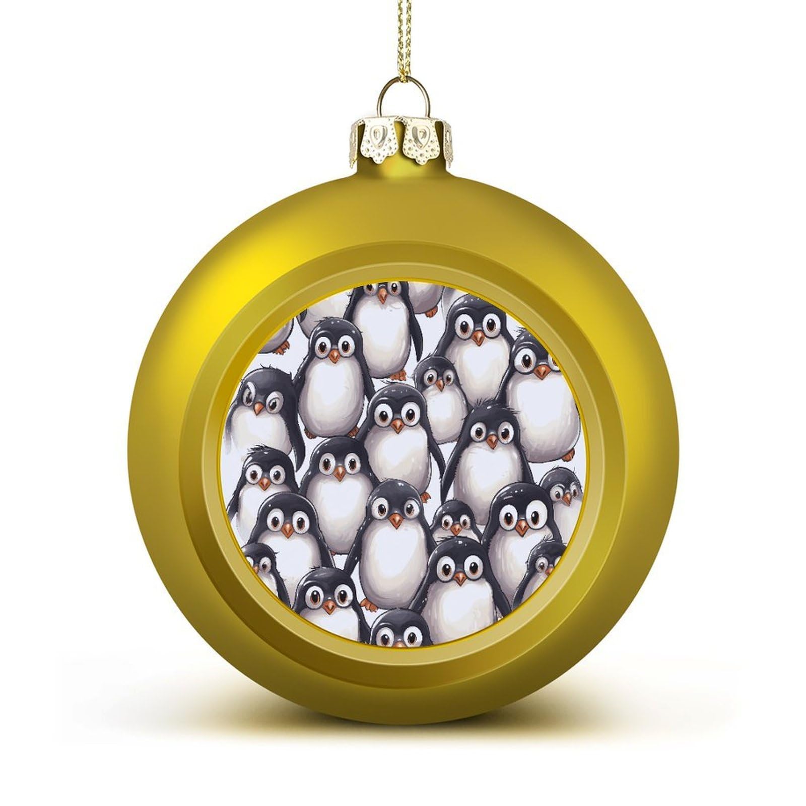 Cute Baby Penguins Sketch Christmas Balls Ornaments for Xmas Christmas Tree 1.6" Hanging Shatterproof Xmas Balls Hanging Decor Pendants for Holiday Party Outdoor Indoor DIY Craft Supplies