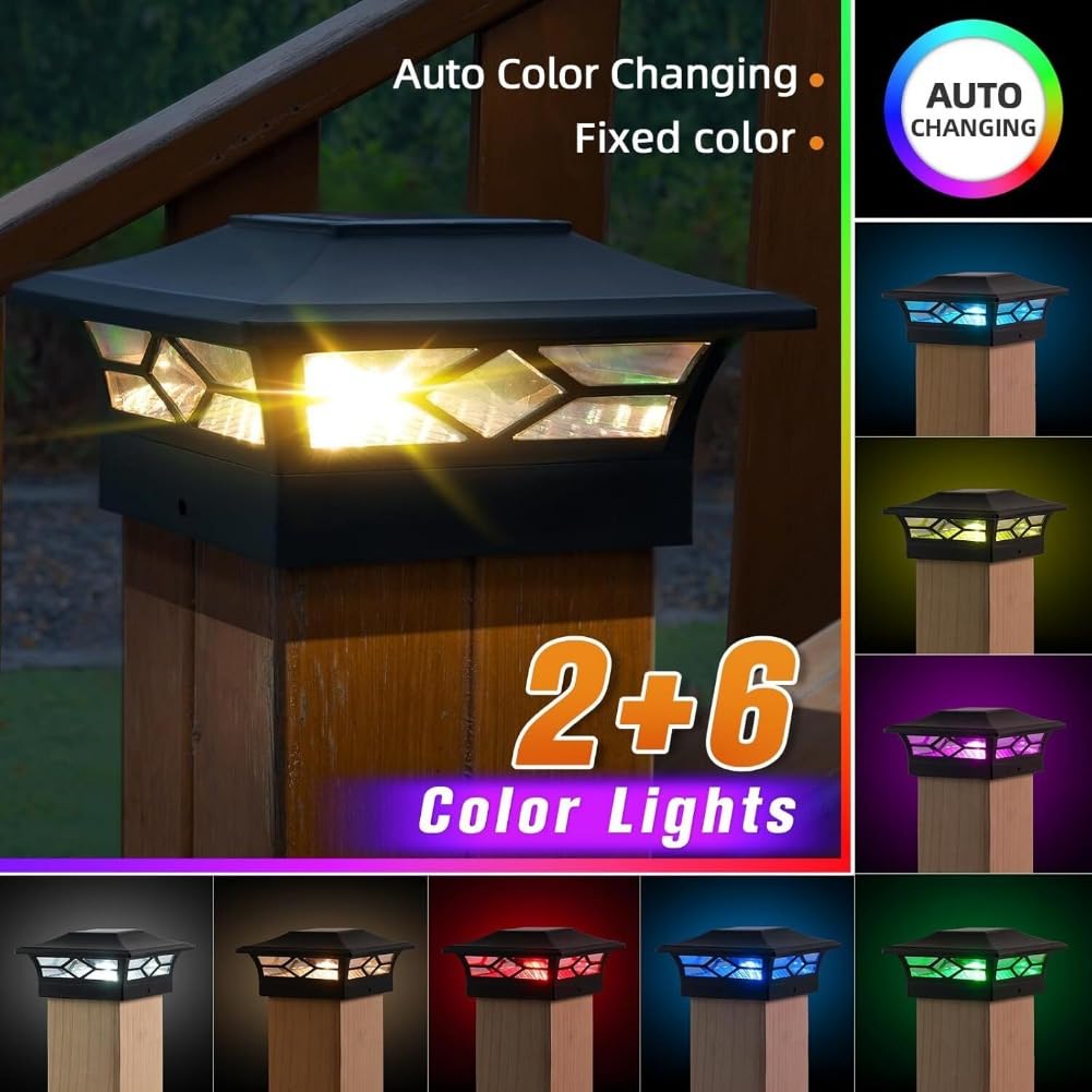 Claoner 126 LED Luce Solare LED Esterno,[6 Pezzi/ 3 Modalità] Luci Solari Esterno con Sensore di
