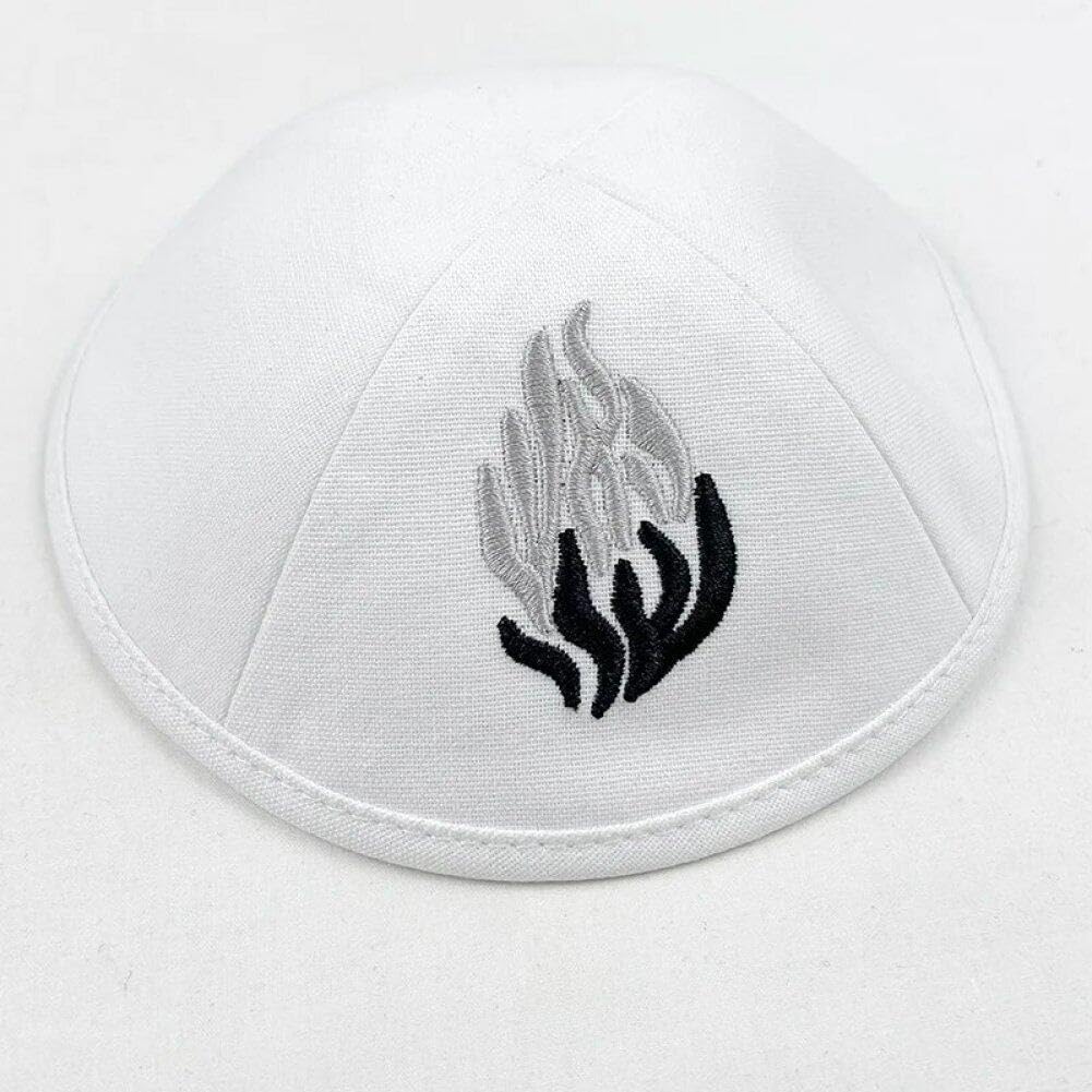 Kippah Ebraica Nera Ricamata, In Poliestere, Fatta A Mano, Taglia Unica 17 Cm, Per Adulti E Bambini, Simbolo Tradizionale