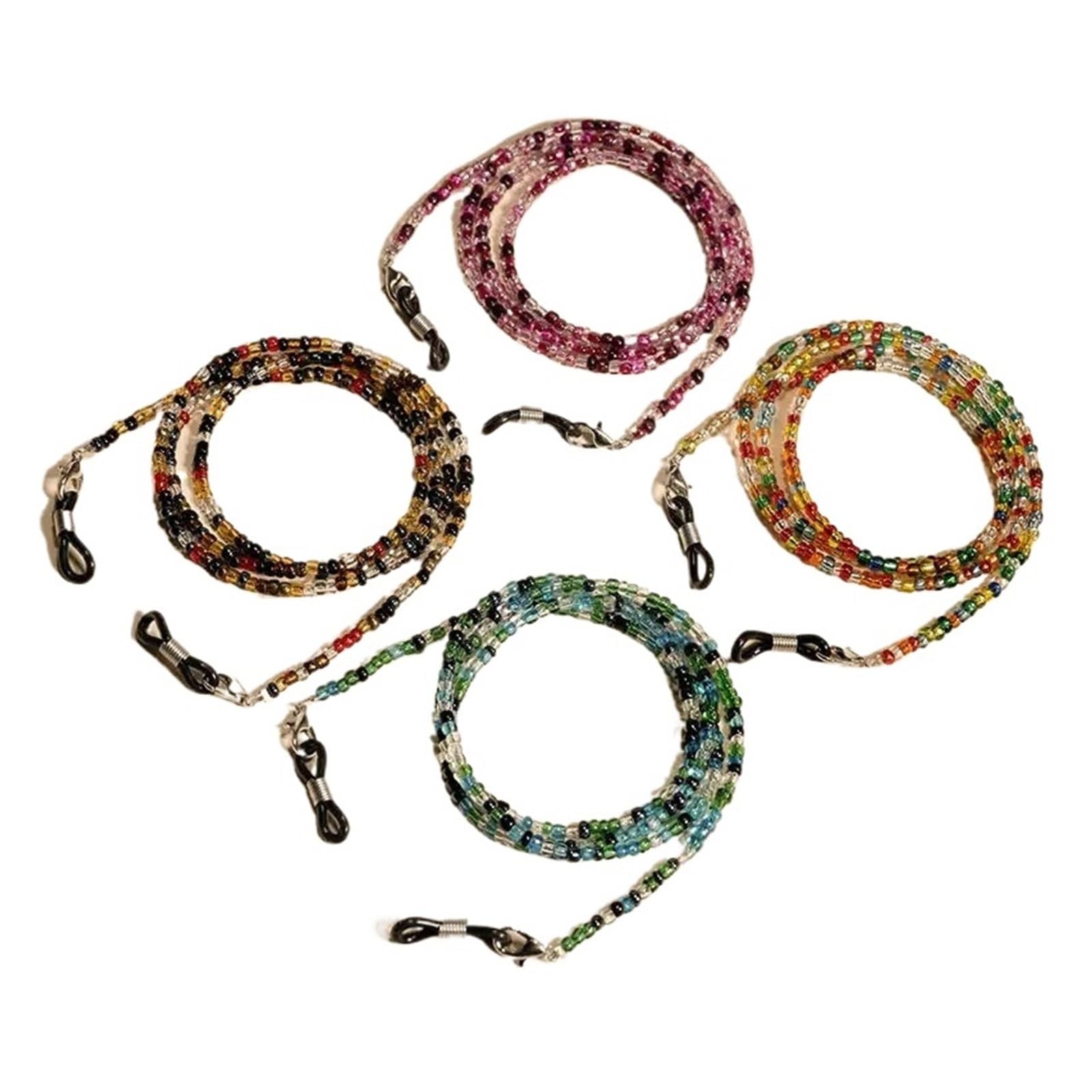 Brillenkette aus Legierung | Mehrfarbig for Damen: Umhängeband mit Kristallbrille